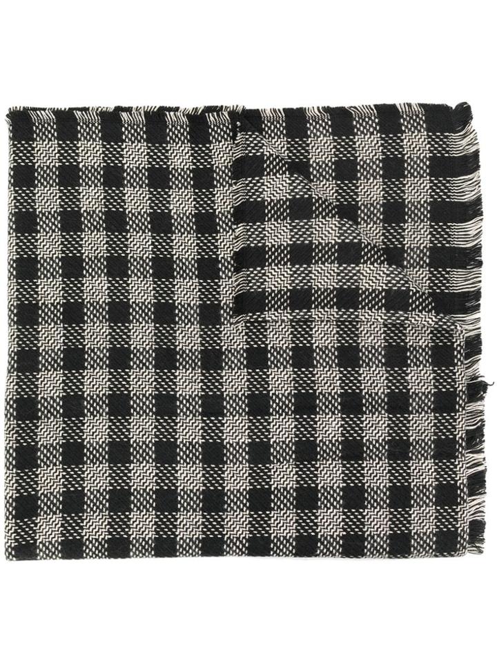 Twin-set Oversized Check Scarf - Black