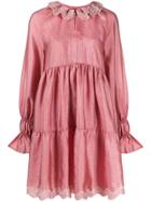 Stine Goya Ruched Ruffled Mini Dress - Pink
