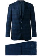 Fashion Clinic Timeless Two-piece Plaid Suit, Men's, Size: 54, Blue, Silk/viscose/virgin Wool