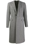 Alexander Mcqueen Check And Houndstooth Coat - Black