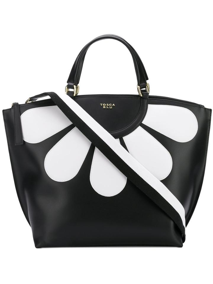 Tosca Blu Petals Print Tote - Black