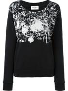Saint Laurent Printed Sweatshirt, Women's, Size: Small, Black, Cotton