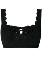 Marysia Scalloped Trim Bikini Top - Black
