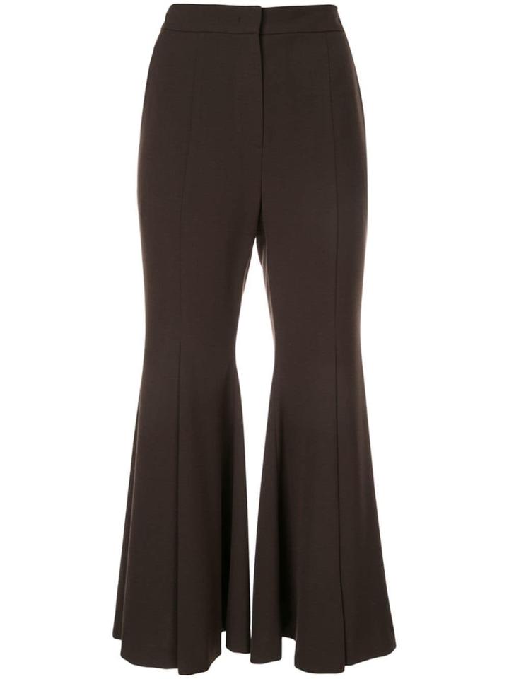 Goen.j Cropped Flared Trousers - Brown