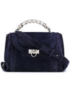 Salvatore Ferragamo Snakeskin Effect Top Handle Tote - Blue