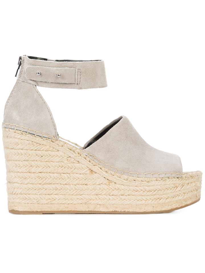 Dolce Vita Open Toe Wedge Espadrilles - Grey