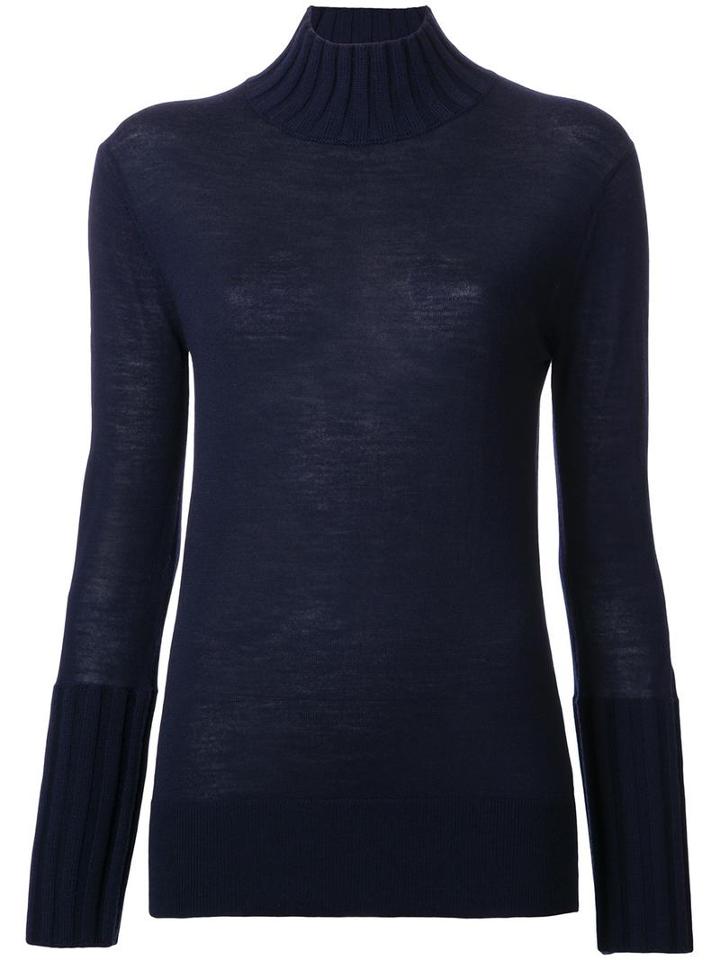 Le Ciel Bleu Ribbed Jumper, Women's, Size: 36, Blue, Wool