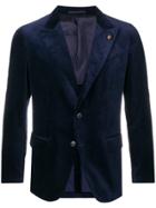 Gabriele Pasini Velvet Fitted Blazer - Blue