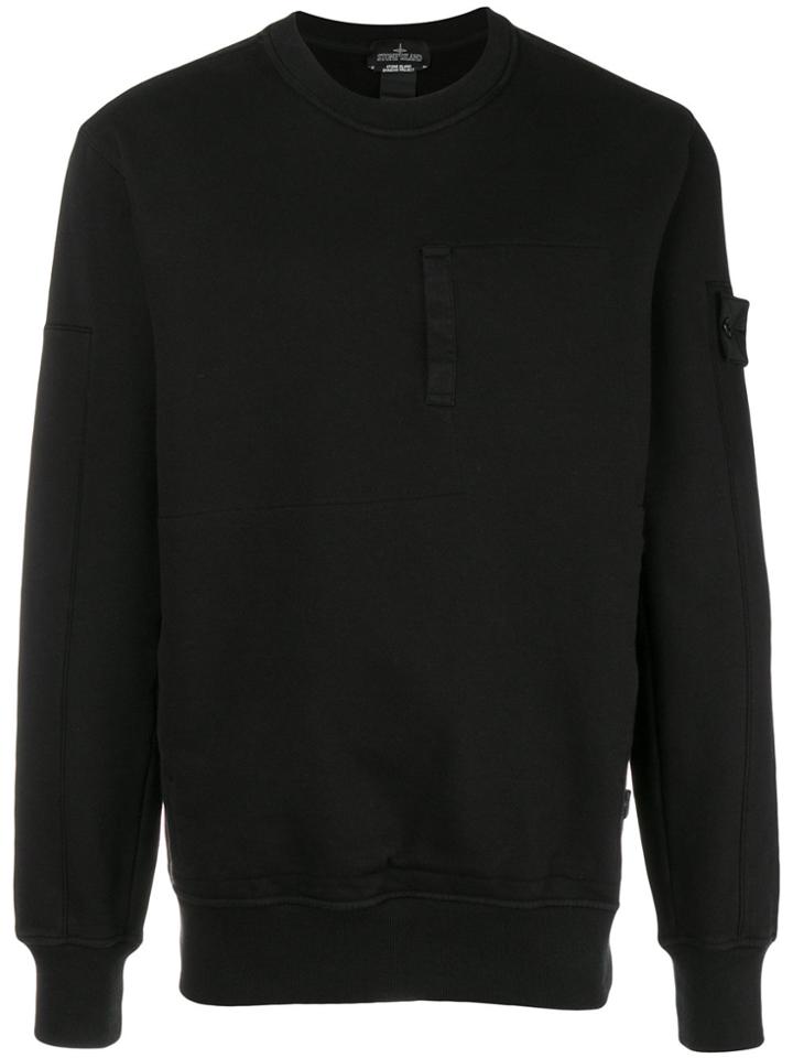 Stone Island Shadow Project Long-sleeve Fitted Sweatshirt - Black