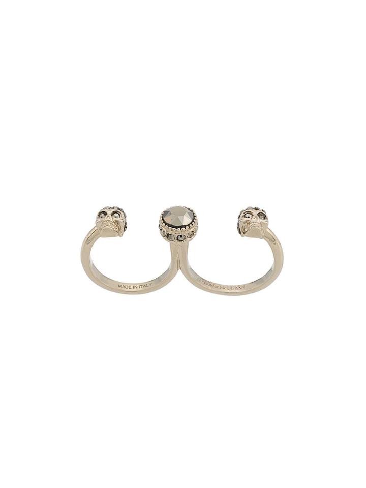 Alexander Mcqueen Skull Double Anelli Ring - Gold