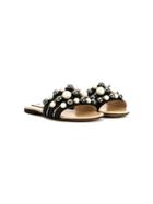 No21 Kids Teen Bead Embellished Sandals - Black