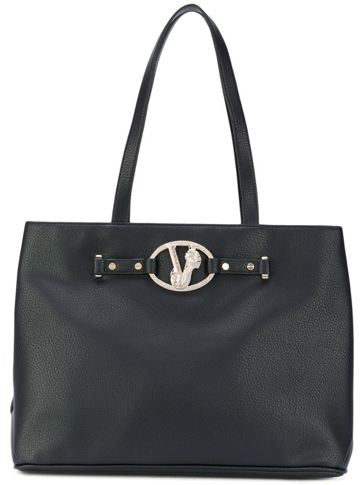 Versace Jeans Logo Plaque Tote - Black