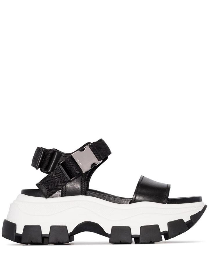 Prada Chunky Flatform Sandals - Black