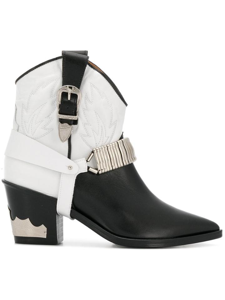 Toga Cowboy Ankle Boots - Black