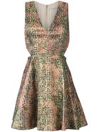 Alice+olivia Floral Print Flared Dress, Women's, Size: 8, Viscose/polyester/cotton/spandex/elastane