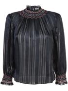Red Valentino Crochet And Sheer Panel Blouse - Nude & Neutrals