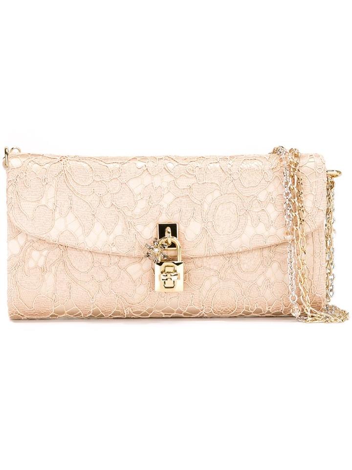 Dolce & Gabbana 'dolce' Clutch, Women's, Nude/neutrals, Rayon