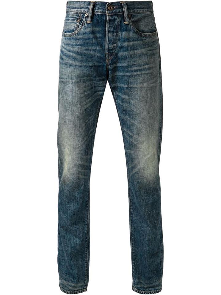 Simon Miller Faded Slim Fit Jeans, Men's, Size: 32, Blue, Cotton