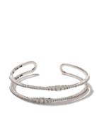 As29 18kt White Gold Icicle Diamond Double Bangle - Silver