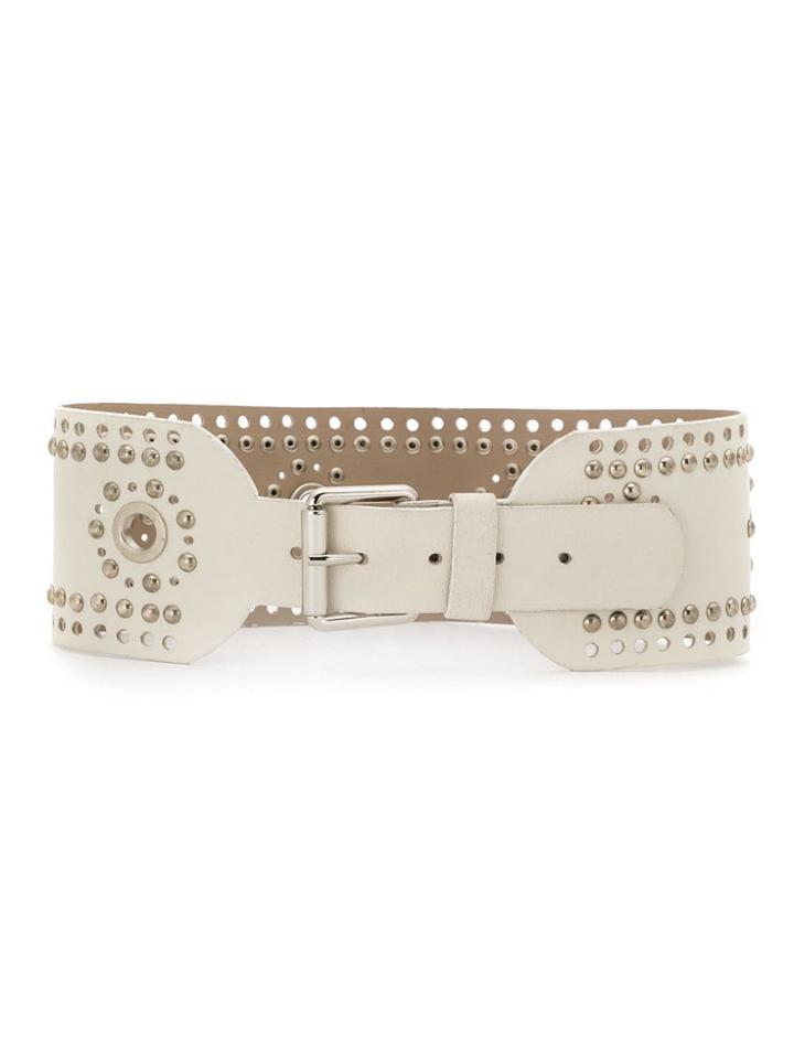 Nk Studded Leather Belt - White