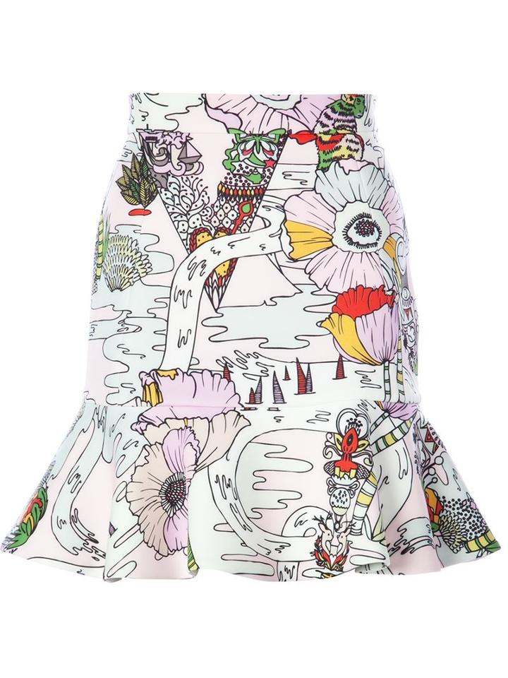 Mary Katrantzou 'lars' Skirt, Women's, Size: 8, Pink/purple, Elastodiene/polyester