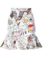 Mary Katrantzou 'lars' Skirt, Women's, Size: 8, Pink/purple, Elastodiene/polyester