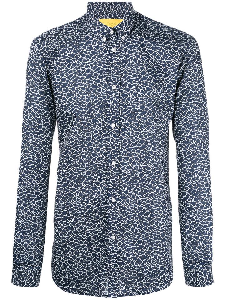 Journal - Brit Liberty Waves Shirt - Men - Cotton - L, Blue, Cotton