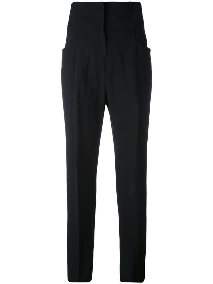 Ermanno Scervino - High-waisted Trousers - Women - Spandex/elastane/acetate/cupro/viscose - 42, Black, Spandex/elastane/acetate/cupro/viscose