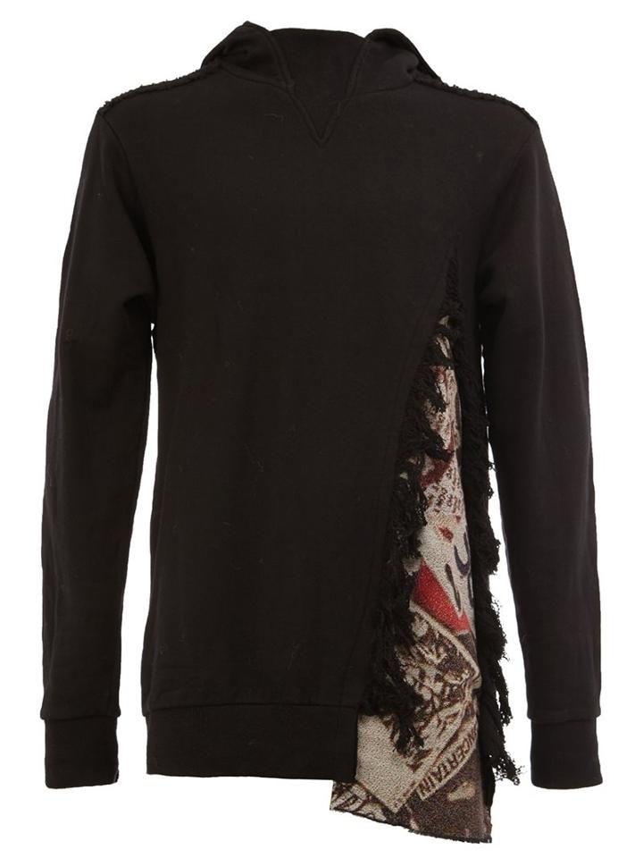 Maison Mihara Yasuhiro Printed Panel Hoodie, Men's, Size: 48, Black, Cotton