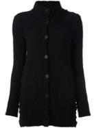 Issey Miyake Cauliflower Striped Shortsleeved Sweater, Women's, Black, Cotton/polyurethane