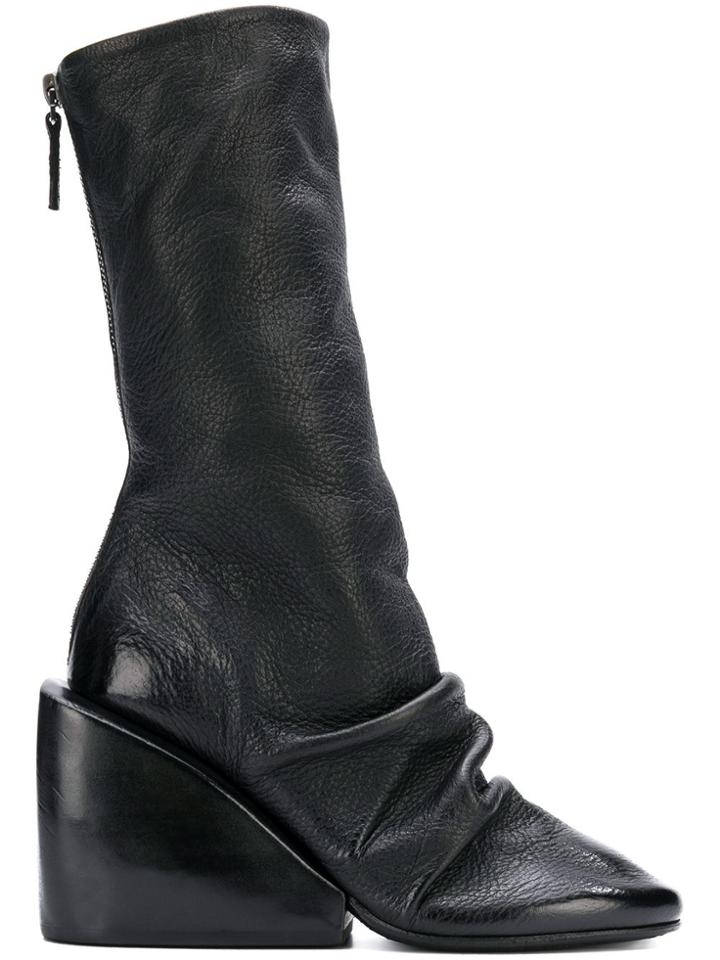 Marsèll Draped Wedge Ankle Boots - Black