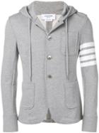Thom Browne 4-bar Loopback Hooded Sport Coat - Grey