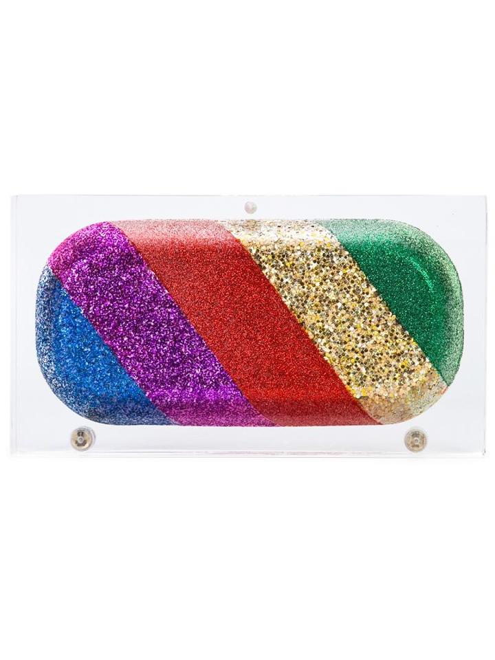 Sarah's Bag 'rainbow Pill' Clutch, Women's, Acrylic