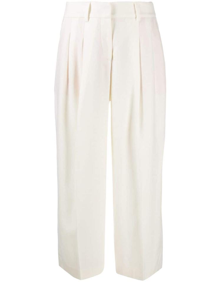 Pt01 Inverted Pleat Wide Leg Pants - White
