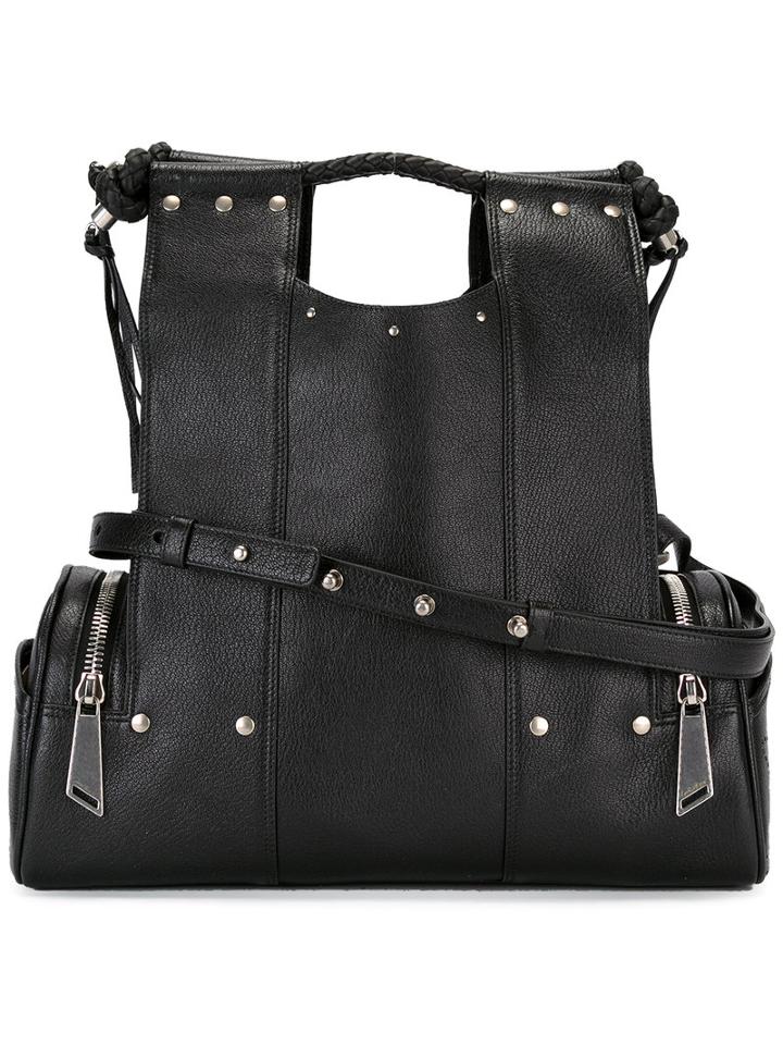 Corto Moltedo Priscilla Tote Bag, Women's, Black, Goat Skin/leather