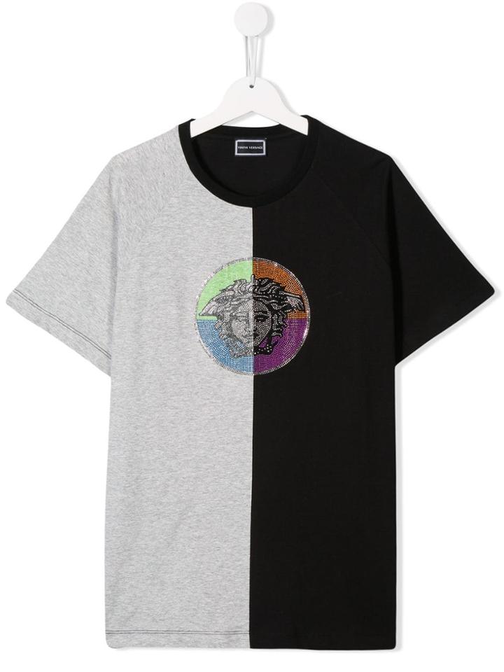 Young Versace Contrast Logo T-shirt - Black