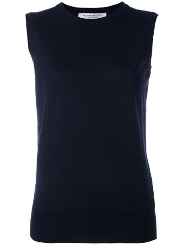 Edamame London - Round Neck Knitted Tank - Women - Cashmere - 3, Blue, Cashmere