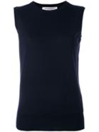 Edamame London - Round Neck Knitted Tank - Women - Cashmere - 3, Blue, Cashmere