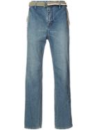 Sacai Belted Wide Leg Jeans - Blue