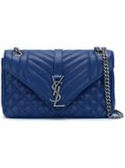 Saint Laurent Medium 'monogram' Satchel Bag, Women's, Blue