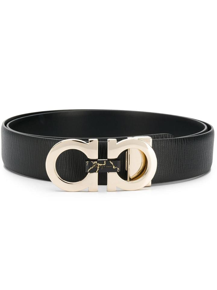 Salvatore Ferragamo Double Gancini Buckle Belt - 001 Nero