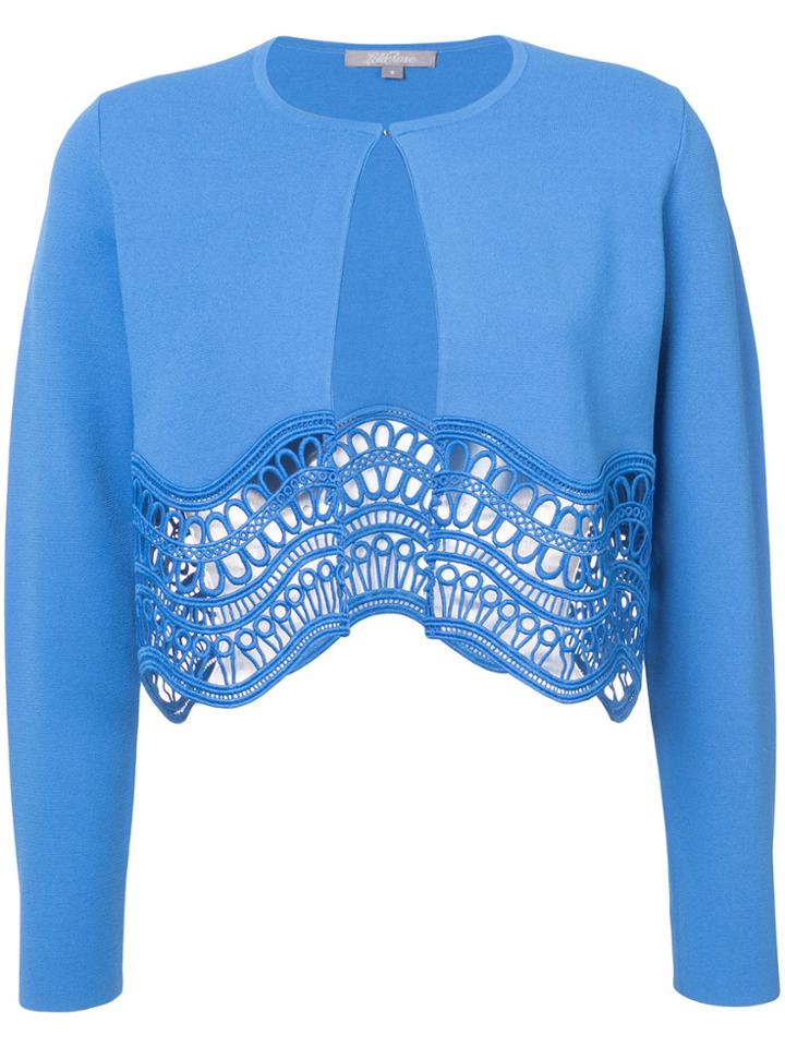 Lela Rose Detailed Cropped Cardigan - Blue