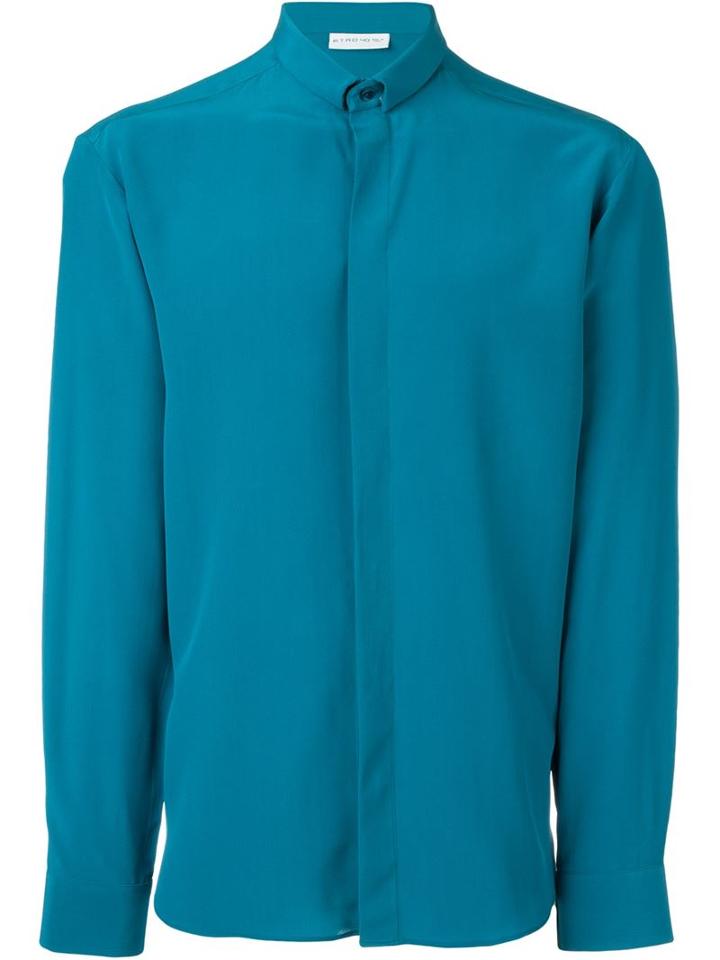 Etro Guru Shirt, Men's, Size: 42, Blue, Silk