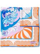Emilio Pucci Psychedelic-style Patterned Scarf - Blue