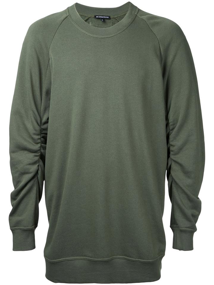 Crew Neck Sweatshirt - Men - Cotton - M, Green, Cotton, Ann Demeulemeester