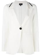 Giorgio Armani Polo Collar Blazer, Women's, Size: 42, White, Polyamide/spandex/elastane/viscose/virgin Wool