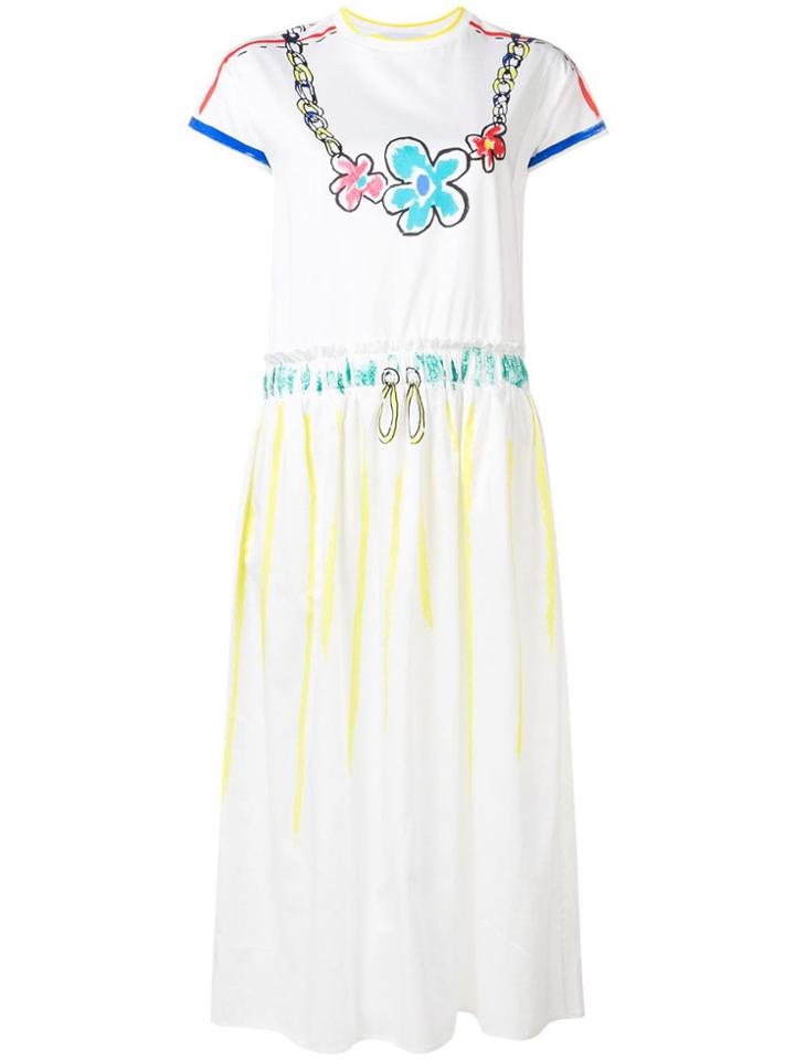 Mira Mikati Trompe L'ail Scribble T-shirt Dress - White