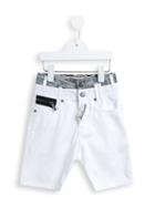John Galliano Kids Printed Waistband Denim Shorts