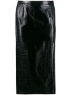 Nº21 Crinkled-effect Pencil Skirt - Black