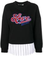 Love Moschino Embellished Logo Layered Sweatshirt - Black